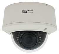 HD-SDI 2.1M 1080P IR Vandal Dome Camera, OSD in Cable, w/2.8-12mm Lens, 12VDC